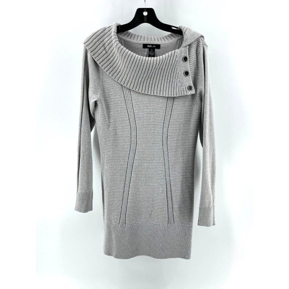 Style&co. Sweaters - Style & Co. Women's Gray Knit Long Sleeve Collared Tunic Sweater Size Medium
